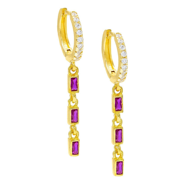 Simulated Gemstone Dangling Pav&