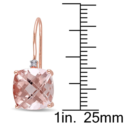 6.13 CTTW Morganite Gemstone Dangling Earrings in 14K Rose Gold, , ALILY , ALILY   jewelryjewelry deals, swarovski crystal jewelry, groupon jewelry,, jewelry for mom, 