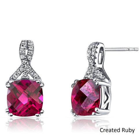 2.00 CT Pink Topaz Cushion Round Stud Earringin 18K White Gold Plated, Earring, ALILY , ALILY   jewelryjewelry deals, swarovski crystal jewelry, groupon jewelry,, jewelry for mom, 