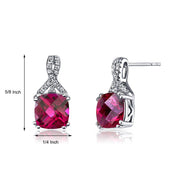 2.00 CT Pink Topaz Cushion Round Stud Earringin 18K White Gold Plated, Earring, ALILY , ALILY   jewelryjewelry deals, swarovski crystal jewelry, groupon jewelry,, jewelry for mom, 