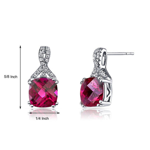 2.00 CT Pink Topaz Cushion Round Stud Earringin 18K White Gold Plated, Earring, ALILY , ALILY   jewelryjewelry deals, swarovski crystal jewelry, groupon jewelry,, jewelry for mom, 