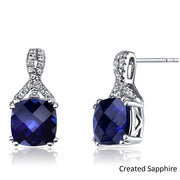 5.55 CTTW Asscher Cut Gemstone Pav'e Half-Infinity Stud Earrings in 18K White Gold Plating, , ALILY , ALILY   jewelryjewelry deals, swarovski crystal jewelry, groupon jewelry,, jewelry for mom, 