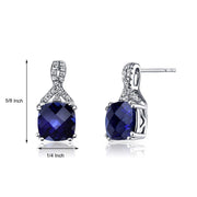 2.00 CT Cushion Cut Sapphire Stud Earring in 18K White Gold Plated, Earring, ALILY , ALILY   jewelryjewelry deals, swarovski crystal jewelry, groupon jewelry,, jewelry for mom, 