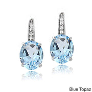2.55 CTTW Blue Topaz Pav'e Hookback Earrings in 18K White Gold, , ALILY , ALILY   jewelryjewelry deals, swarovski crystal jewelry, groupon jewelry,, jewelry for mom, 