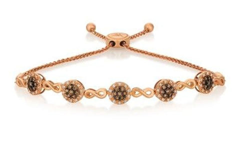 Chocolate Toned Swarovski Bar Bracelet in 14K Rose Gold Plating (Options Available), , ALILY , ALILY   jewelryjewelry deals, swarovski crystal jewelry, groupon jewelry,, jewelry for mom, 