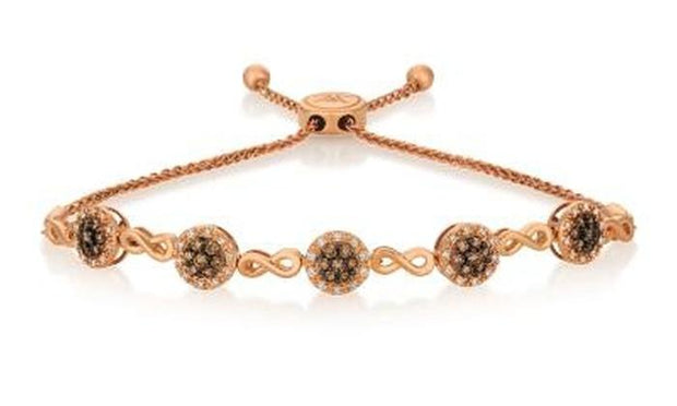 Chocolate Toned Swarovski Bar Bracelet in 14K Rose Gold Plating (Options Available), , ALILY , ALILY   jewelryjewelry deals, swarovski crystal jewelry, groupon jewelry,, jewelry for mom, 
