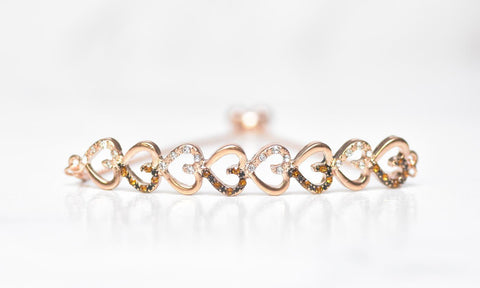 Chocolate Toned Swarovski Bar Bracelet in 14K Rose Gold Plating (Options Available), , ALILY , ALILY   jewelryjewelry deals, swarovski crystal jewelry, groupon jewelry,, jewelry for mom, 