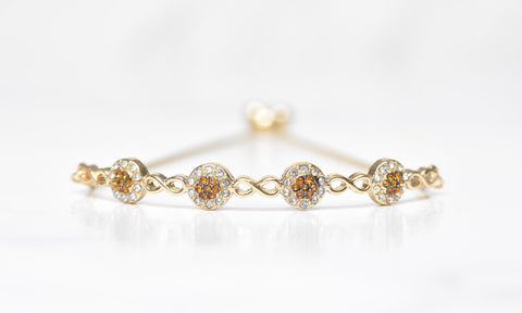 Chocolate Toned Swarovski Bar Bracelet in 14K Rose Gold Plating (Options Available), , ALILY , ALILY   jewelryjewelry deals, swarovski crystal jewelry, groupon jewelry,, jewelry for mom, 