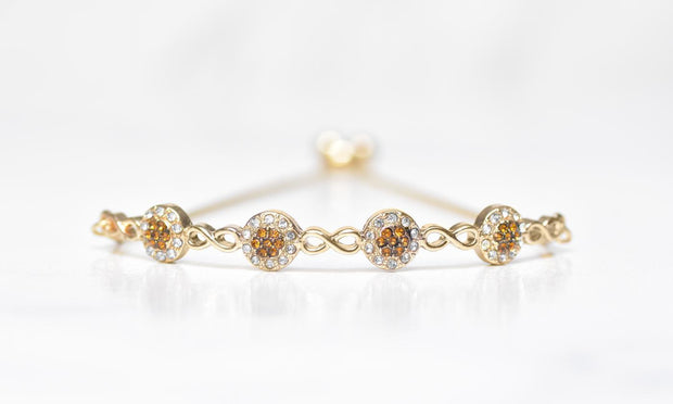 Chocolate Toned Swarovski Bar Bracelet in 14K Rose Gold Plating (Options Available), , ALILY , ALILY   jewelryjewelry deals, swarovski crystal jewelry, groupon jewelry,, jewelry for mom, 