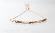 Chocolate Toned Swarovski Bar Bracelet in 14K Rose Gold Plating (Options Available), , ALILY , ALILY   jewelryjewelry deals, swarovski crystal jewelry, groupon jewelry,, jewelry for mom, 