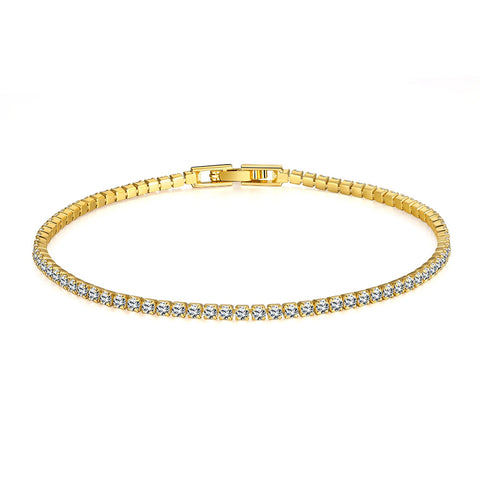 8.00 CTTW Certified Gemstone Tennis Bracelet in 18K Gold Plating - 15 Options
