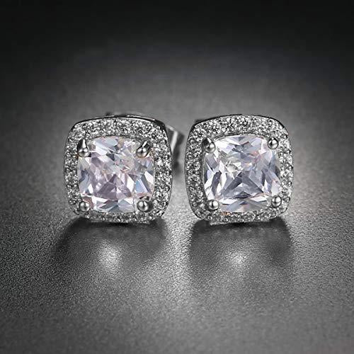 Halo Stud Earring with Adjustable Tennis Bracelet made With Austrian Crystals with Luxe Box - 18K White Gold ITALY Design