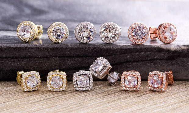 3.44 CTTW Halo Stud Earrings with Swarovski Elements, , ALILY , ALILY   jewelryjewelry deals, swarovski crystal jewelry, groupon jewelry,, jewelry for mom, 