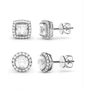 2 Pairs: Swarovski Elements Halo 18k Gold Plated Studs - 3 Finishes, , ALILY , ALILY   jewelryjewelry deals, swarovski crystal jewelry, groupon jewelry,, jewelry for mom, 