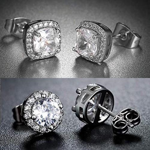 2 Pairs: Swarovski Elements Halo 18k Gold Plated Studs - 3 Finishes, , ALILY , ALILY   jewelryjewelry deals, swarovski crystal jewelry, groupon jewelry,, jewelry for mom, 