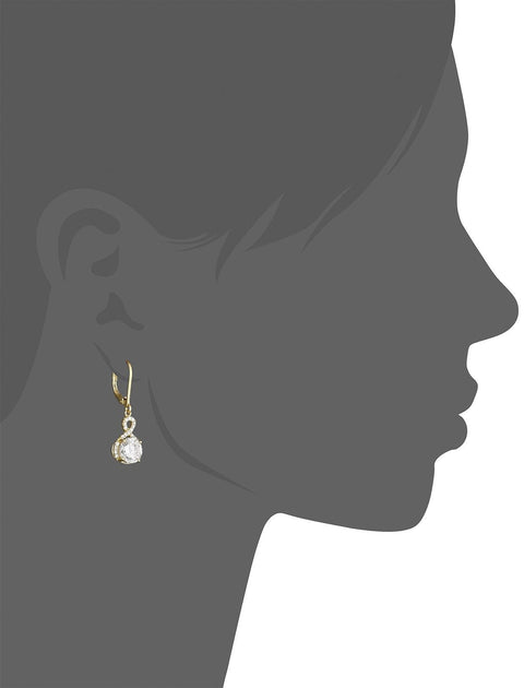 Infinity Crystal Drop Earrings Made with Swarovski Crystal in White Gold, Yellow Gold, and Rose Gold - ALILY  www..com fashion jewelry for women