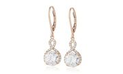 Infinity Crystal Drop Earrings Made with Swarovski Crystal in White Gold, Yellow Gold, and Rose Gold - ALILY  www..com fashion jewelry for women