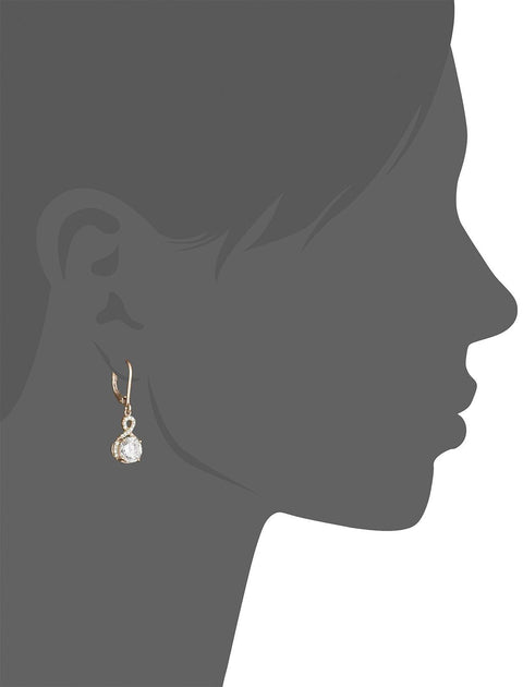 Infinity Crystal Drop Earrings Made with Swarovski Crystal in White Gold, Yellow Gold, and Rose Gold - ALILY  www..com fashion jewelry for women