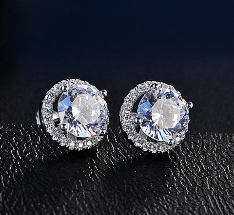 Halo Stud Earrings with Swarovski Crystals with FREE Gift Box, , ALILY , ALILY   jewelryjewelry deals, swarovski crystal jewelry, groupon jewelry,, jewelry for mom, 