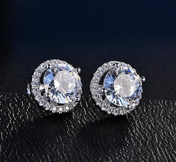 Halo Stud Earrings with Swarovski Crystals with FREE Gift Box, , ALILY , ALILY   jewelryjewelry deals, swarovski crystal jewelry, groupon jewelry,, jewelry for mom, 
