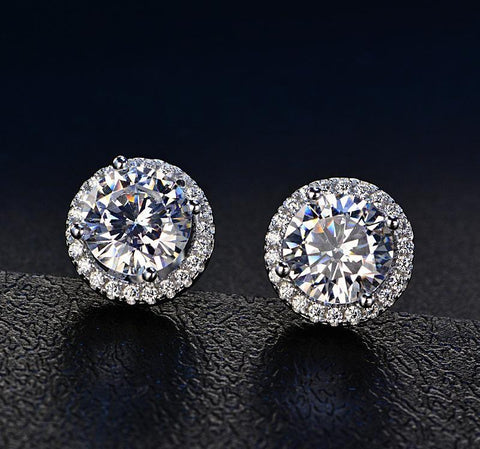 Halo Stud Earrings with Swarovski Crystals with FREE Gift Box, , ALILY , ALILY   jewelryjewelry deals, swarovski crystal jewelry, groupon jewelry,, jewelry for mom, 