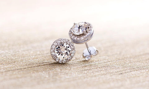 3.44 CTTW Halo Stud Earrings with Swarovski Elements, , ALILY , ALILY   jewelryjewelry deals, swarovski crystal jewelry, groupon jewelry,, jewelry for mom, 
