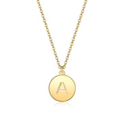 Smooth Disc Initial Necklace in 18K Gold Filled - 26 Letters Available ITALY Design  - ALILY