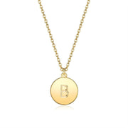 Smooth Disc Initial Necklace in 18K Gold Filled - 26 Letters Available ITALY Design  - ALILY