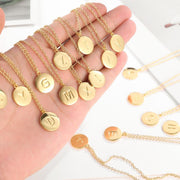 Smooth Disc Initial Necklace in 18K Gold Filled - 26 Letters Available ITALY Design  - ALILY