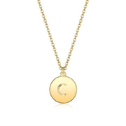 Smooth Disc Initial Necklace in 18K Gold Filled - 26 Letters Available ITALY Design  - ALILY