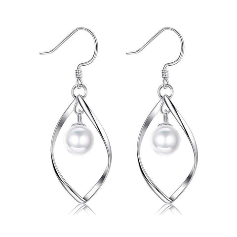 Pearl Drop Twist Drop Earring ITALY Design  - ALILY