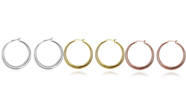 Italian-Made Gold Plated French Lock Hoop Earrings (3-Pack) - ALILY  www..com fashion jewelry for women