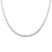 Tennis Necklace and Bracelet Set made With Austrian Crystals with Luxe Box - 18K White ITALY Design