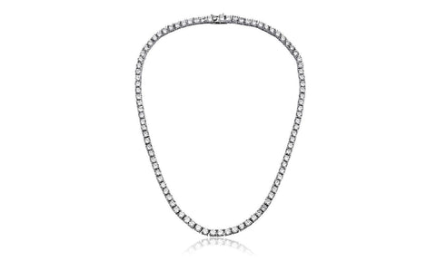 Tennis Necklace and Bracelet Set made With Austrian Crystals with Luxe Box - 18K White ITALY Design
