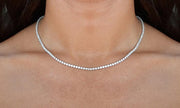 Tennis Necklace and Bracelet Set made With Austrian Crystals with Luxe Box - 18K White ITALY Design