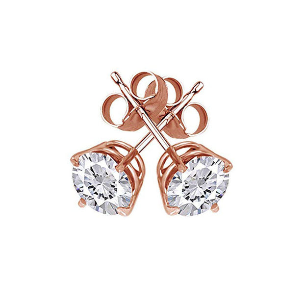 Elements Round Stud Earrings in 14K Gold Plated
