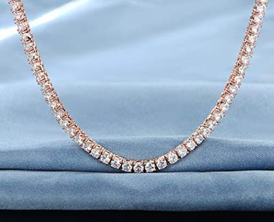 3mm Tennis Necklace with Swarovski Crystals in 18K Rose Gold Plated, Necklace, ALILY , ALILY   jewelryjewelry deals, swarovski crystal jewelry, groupon jewelry,, jewelry for mom, 