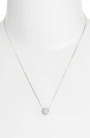 1.00 CT Swarovski Crystal Halo Disc Necklace 18" - 18K White Gold Plated, Necklace, ALILY , ALILY   jewelryjewelry deals, swarovski crystal jewelry, groupon jewelry,, jewelry for mom, 