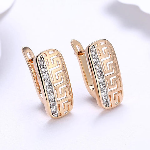 Laser Cut  Elements Clip On Earrings in 14K Gold