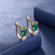 Simulated Emerald Twisted Leverback Earrings - ALILY  www..com fashion jewelry for women