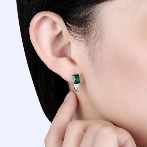 Simulated Emerald Twisted Leverback Earrings - ALILY  www..com fashion jewelry for women