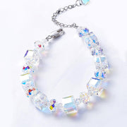 Aurora Borealis Magnificent Cube With Austrian Crystals - 3 Piece Set with Luxe Box ITALY Design