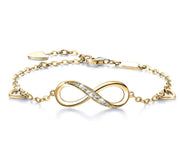 White  Elements Infinite Pendant Chain Bracelet in 14K Gold Plating