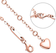 White  Elements Infinite Pendant Chain Bracelet in 14K Rose Gold Plating