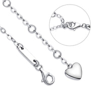 White  Elements Infinite Pendant Chain Bracelet in 14K White Gold Plating