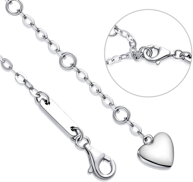 White  Elements Infinite Pendant Chain Bracelet in 14K White Gold Plating