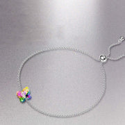 Rainbow Butterfly Cubic Zirconia Rhodium Plated Bracelet