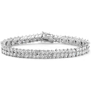 Double Marquis Cut White  Elements Tennis Bracelet in 14K White Gold