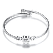 Gratuity Gift "Forever & Always" Steel Charm Bangle
