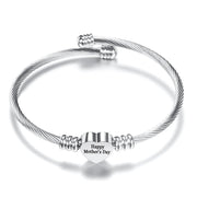 FAST SHIPPING! Mother's Day Stainless Steel Heart Charm Bangle ITALY Design